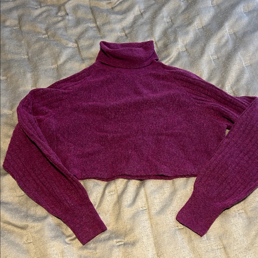All Saints Rich Purple Cowl Neck Sweater